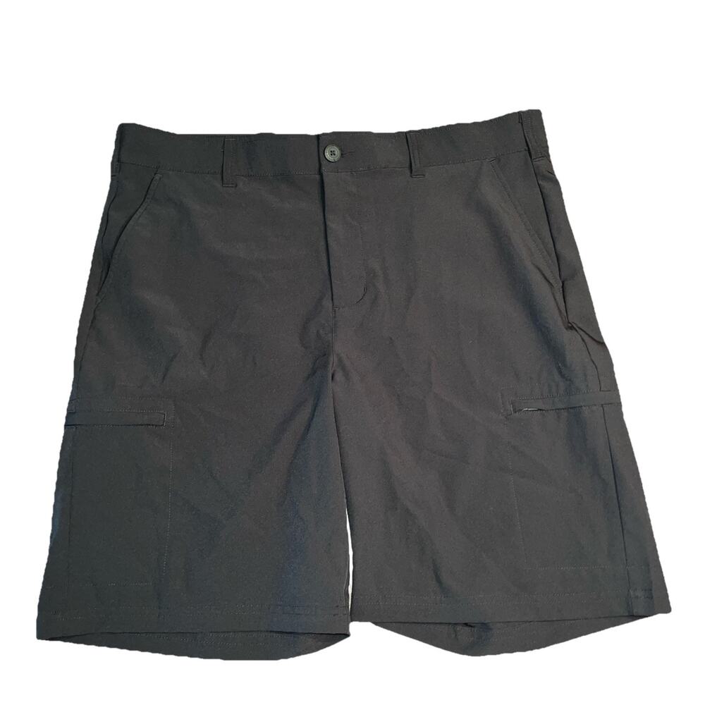Birdie Bound Cargo Shorts Golf Flat Front Spandex Men's Sz 36 Black Excellent